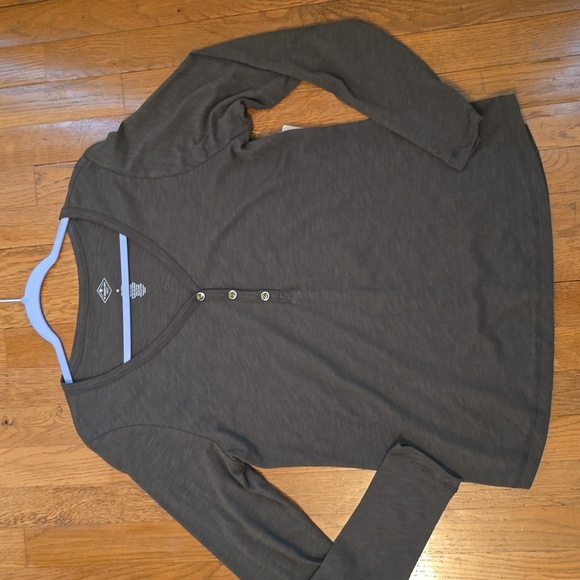 ST. JOHN'S BAY WOMENS LONG SLEEVE "OREGANO" GREEN V-NECK TOP SIZE MEDIUM - Picture 8 of 14